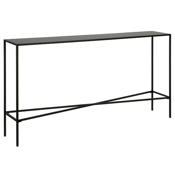 Henn & Hart 55 in. Blackened Bronze Console Table with Metal Tabletop Black AT0823 - main